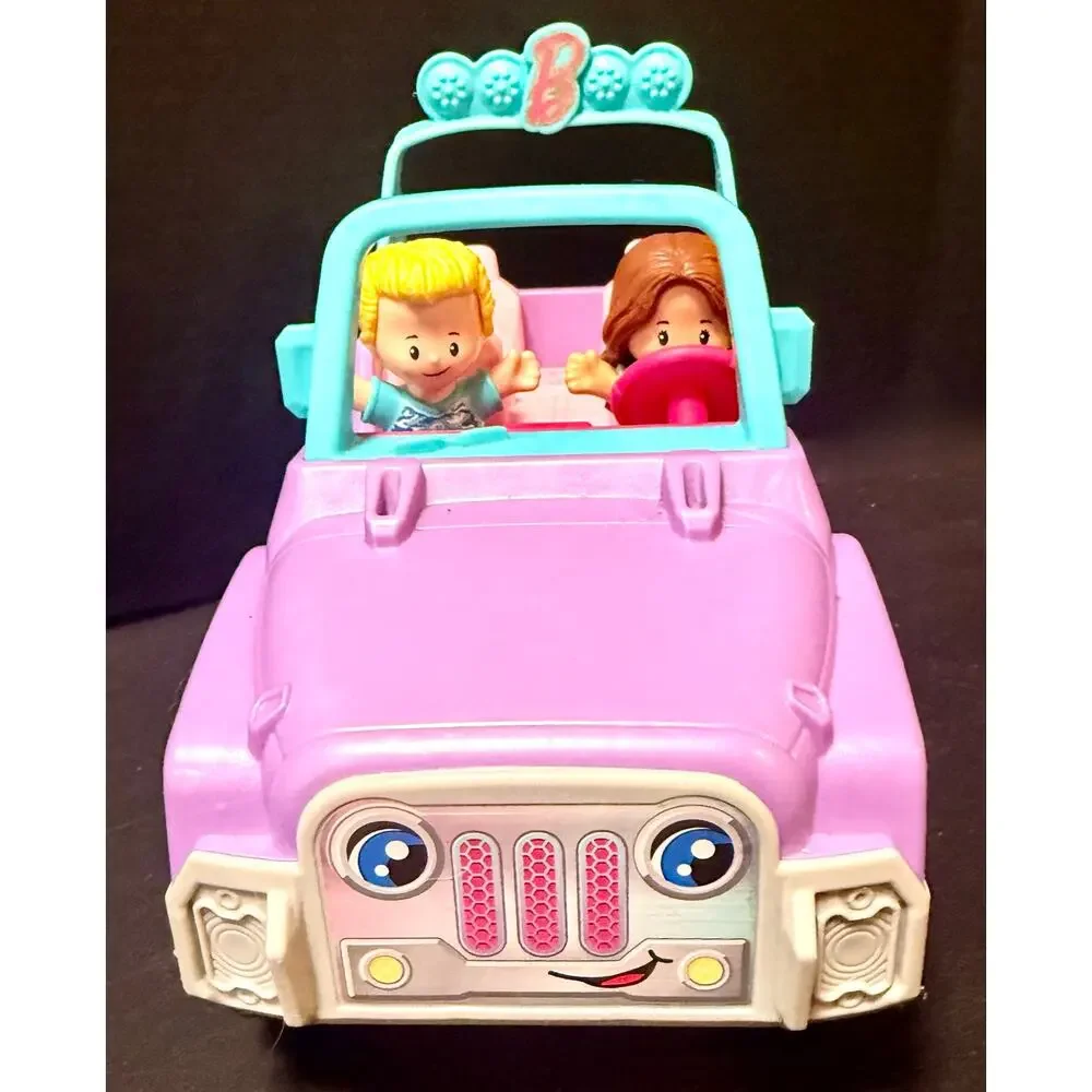 Fisher-Price Little People Barbie Beach Cruiser toy car 2 original figures sound